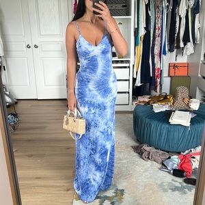 MICHAEL Michael Kors Tie-Dyed Slip Maxi Dress Blue